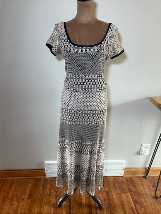 Maurices Dresses & Skirts - Vintage 1990’s Maurice’s black and cream crochet overlay mid dress